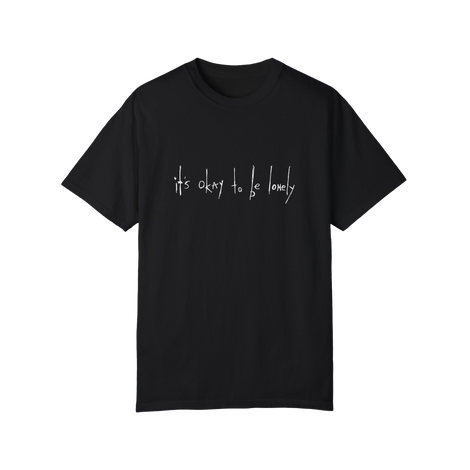 It's Okay to Be Lonely Embroidered Tee Black