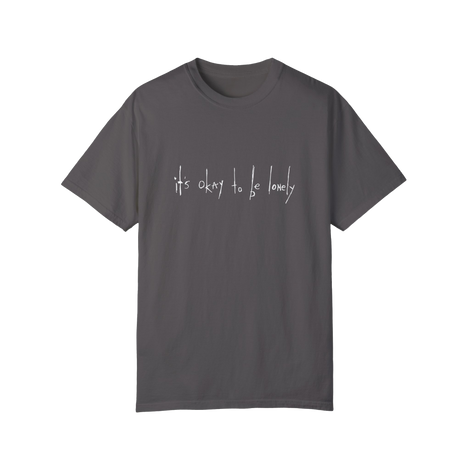 It's Okay to Be Lonely Embroidered Tee Graphite